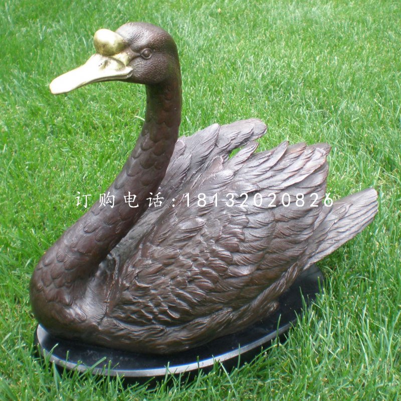 天鵝銅雕，公園動(dòng)物銅雕 (2)