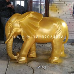 噴漆小象雕塑，玻璃鋼象