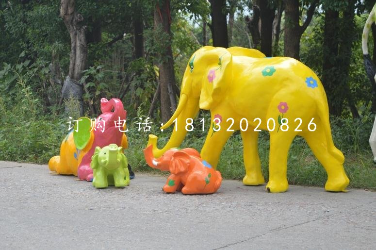 玻璃鋼彩繪小像，公園動物雕塑