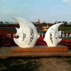 玻璃鋼抽象魚雕塑，公園景觀雕塑
