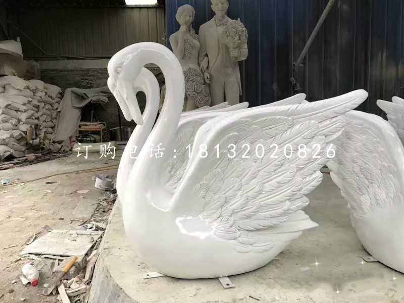 白天鵝雕塑，玻璃鋼動(dòng)物雕塑
