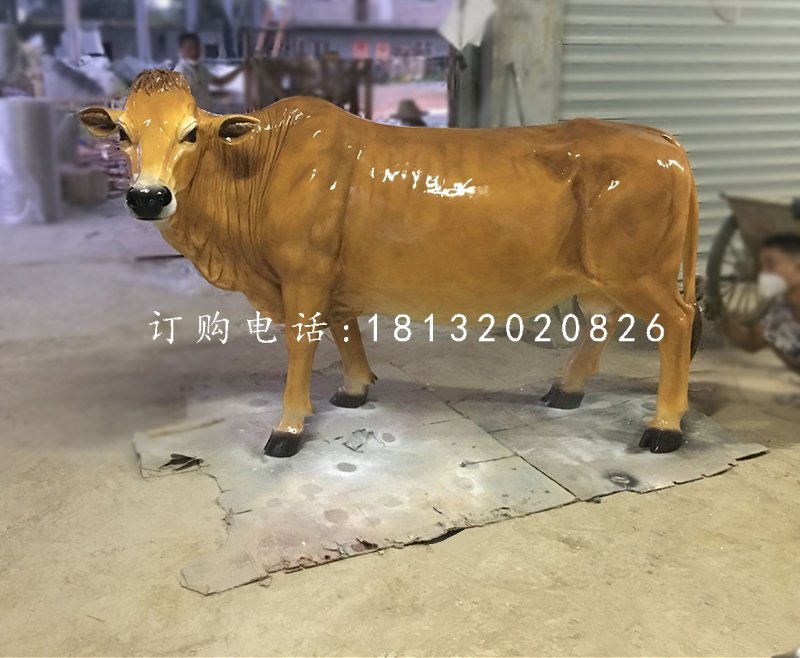 大黃牛雕塑，玻璃鋼動物雕塑