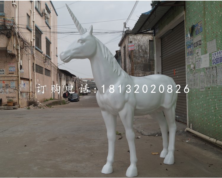 玻璃鋼獨(dú)角獸，公園動(dòng)物雕塑