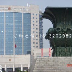 銅雕四羊方尊，鑄銅四羊方尊雕塑