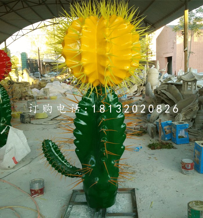 玻璃鋼仙人掌，植物雕塑