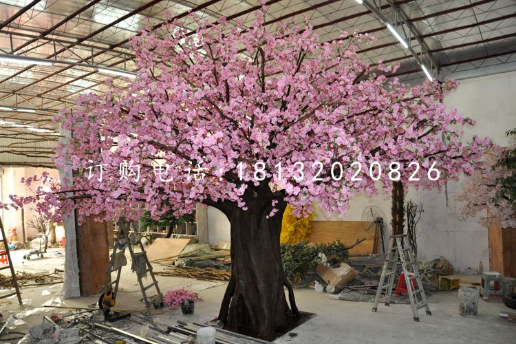 玻璃鋼桃花，仿真大樹(shù)