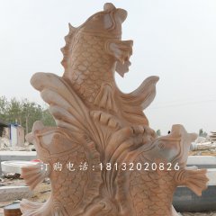 噴水魚石雕，公園景觀石雕