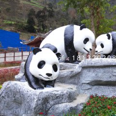 大熊貓雕塑，仿真動(dòng)物雕塑