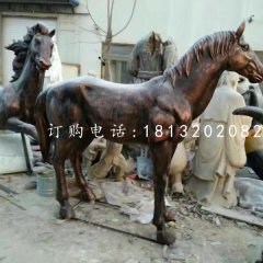 玻璃鋼仿銅馬雕塑，動物雕塑