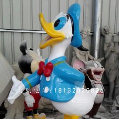 玻璃鋼唐老鴨雕塑，卡通迪士尼雕塑