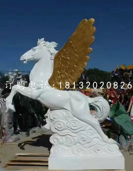 玻璃鋼白馬，飛馬雕塑