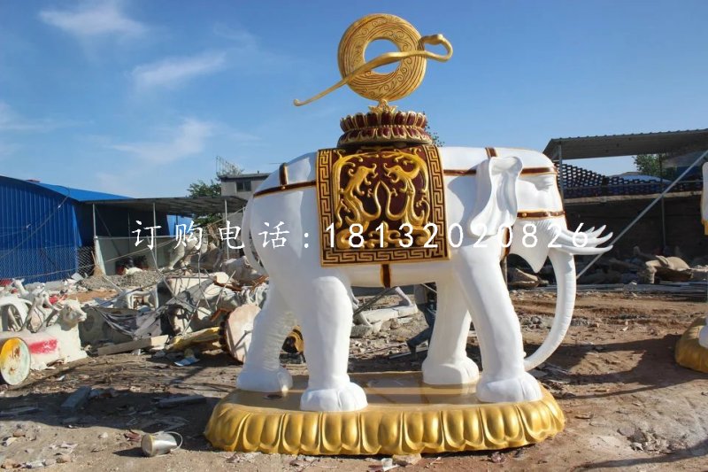 玻璃鋼大象，廣場(chǎng)動(dòng)物雕塑