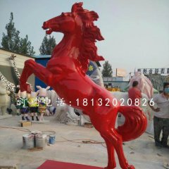 玻璃鋼立馬雕塑，噴漆動(dòng)物雕塑