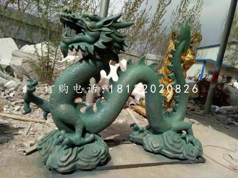 玻璃鋼龍雕塑，玻璃鋼噴漆雕塑