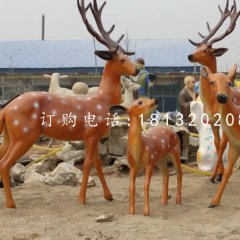 仿真小鹿雕塑，玻璃鋼梅花鹿