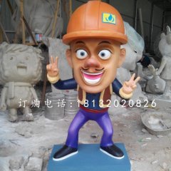 光頭強雕塑，玻璃鋼動畫人物