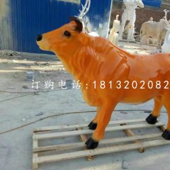 玻璃鋼大黃牛雕塑，動物雕塑