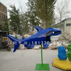 鯊魚雕塑，玻璃鋼動物雕塑