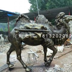 馱貨駱駝雕塑，玻璃鋼仿銅動物雕塑