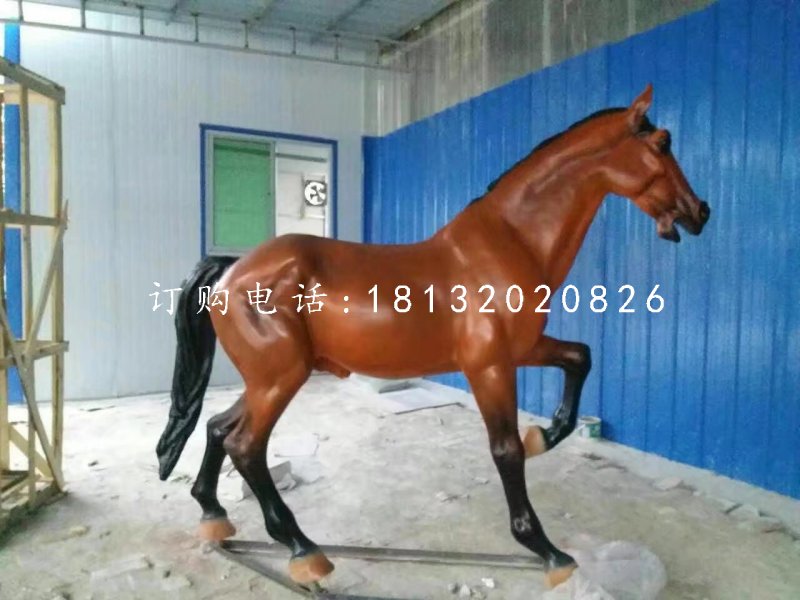 走馬雕塑，玻璃鋼仿真馬 (2)
