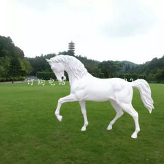 玻璃鋼白馬，公園動物雕塑