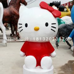 玻璃鋼卡通雕塑，hello kitty雕塑
