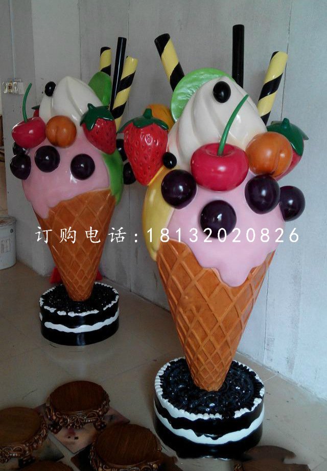 玻璃鋼冰淇淋雕塑，仿真雕塑