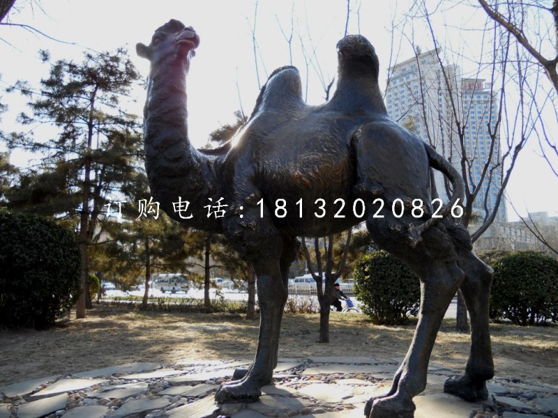 玻璃鋼駱駝雕塑，仿銅動物雕塑