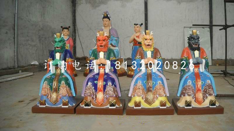 四海龍王雕塑，玻璃鋼彩繪神仙雕塑