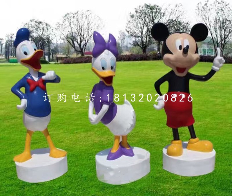 唐老鴨米老鼠雕塑，卡通動(dòng)物雕塑