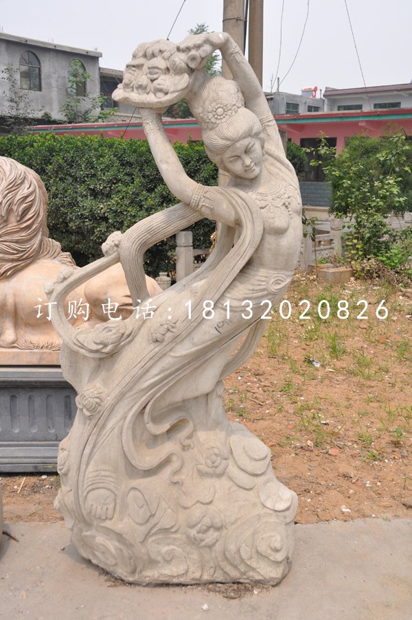 天女散花石雕，古代人物石雕