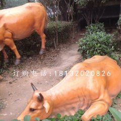 玻璃鋼黃牛，公園動物雕塑