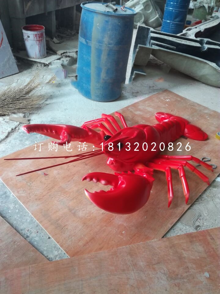 龍蝦雕塑，玻璃鋼龍蝦