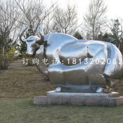 牦牛雕塑，不銹鋼動物雕塑