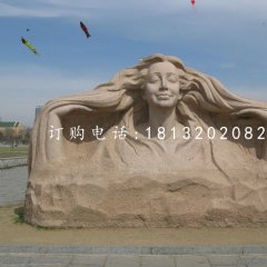 美女石雕，砂巖人物雕塑