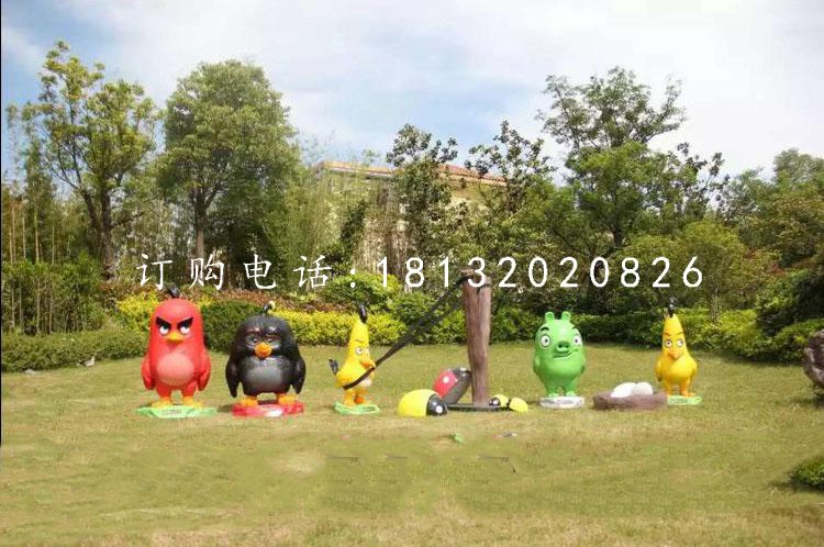憤怒的小鳥雕塑，玻璃鋼卡通雕塑