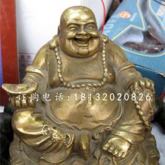 招財(cái)彌勒佛雕塑，銅雕佛像