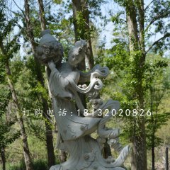 天女散花石雕，公園仙女石雕