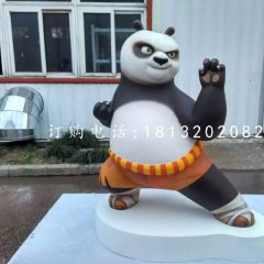 功夫熊貓雕塑，玻璃鋼卡通雕塑