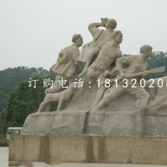 清朝人抗擊倭寇石雕，廣場(chǎng)紀(jì)念石雕