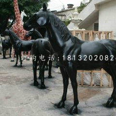 黑馬雕塑，玻璃鋼噴漆雕塑