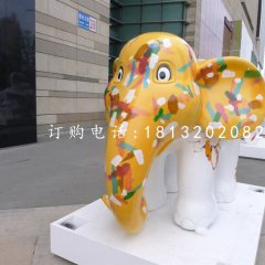 卡通動(dòng)物擺件，玻璃鋼彩繪小象