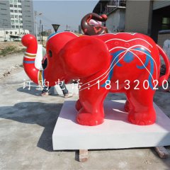卡通小象雕塑，玻璃鋼商場(chǎng)擺件