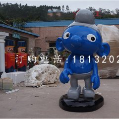 卡通人物雕塑，玻璃鋼藍(lán)精靈