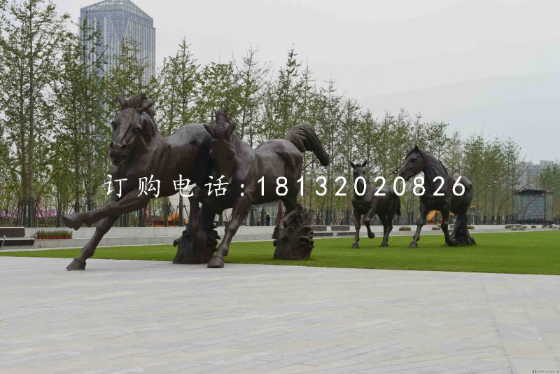 奔馬銅雕，廣場動(dòng)物雕塑