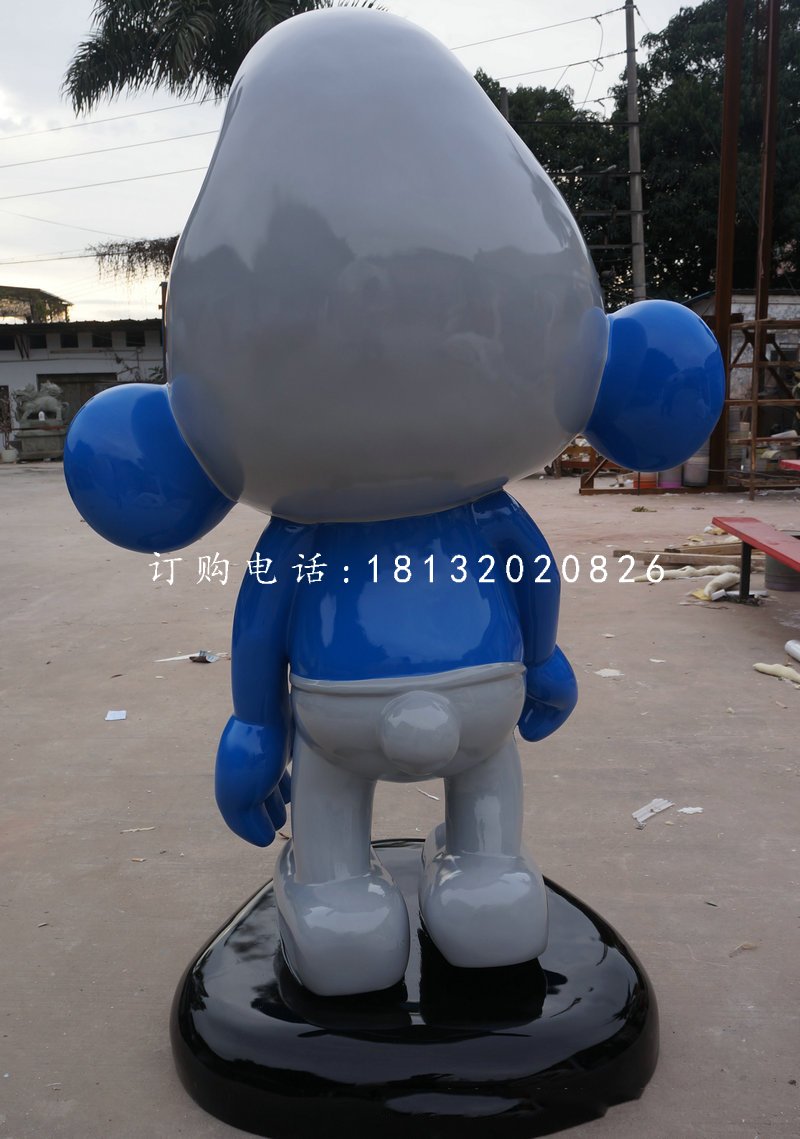 玻璃鋼藍(lán)精靈雕塑，卡通雕塑 (1)