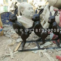 玻璃鋼烤漆動(dòng)物，小兔子雕塑