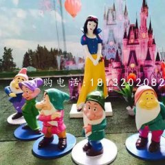 七個小矮人與白雪公主雕塑，卡通人物