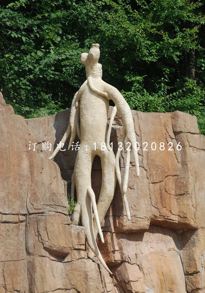 人參雕塑，玻璃鋼仿真雕塑