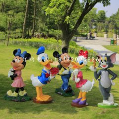 米老鼠唐老鴨雕塑，公園卡通擺件